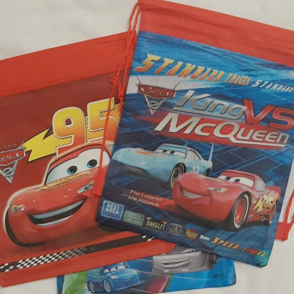 Disney Pixar Cars 2 Lightning McQueen Drawstring Tote Bags Party Favors 12 Pcs